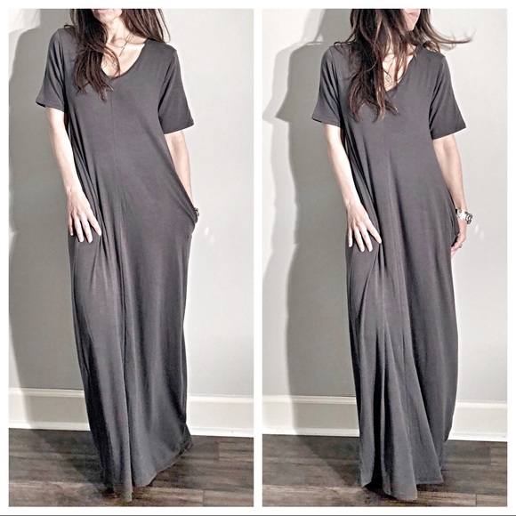 ✨LAST ONE✨Charcoal side pocket loose maxi dress - Picture 8 of 8
